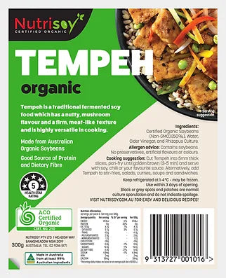 Nutrisoy Plain Tempeh 300g