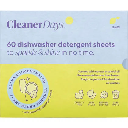 Cleaner Days Dishwasher sheets Lemon 60p