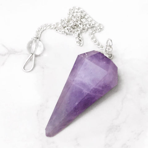 Chevron Amethyst Pendulum