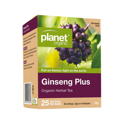 Planet Organic Ginseng plus Herbal tea bags 25