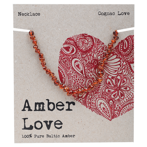 Amber Love Necklace Cognac 33cm