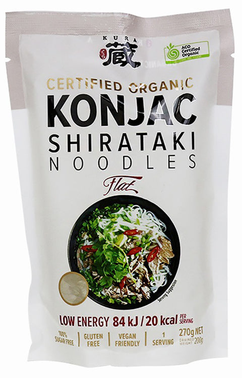 Kura Flat Noodles Organic Komjac 270g