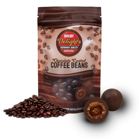 Rhuby Delights Dk Choc Coffee Beans 125g