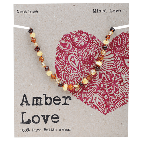 Amber Love Necklace Mixed 33cm