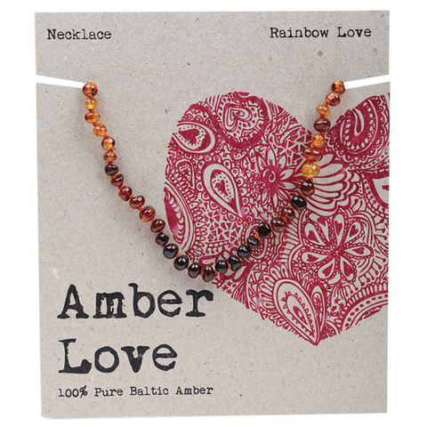 Amber Love Necklace Rainbow  33cm